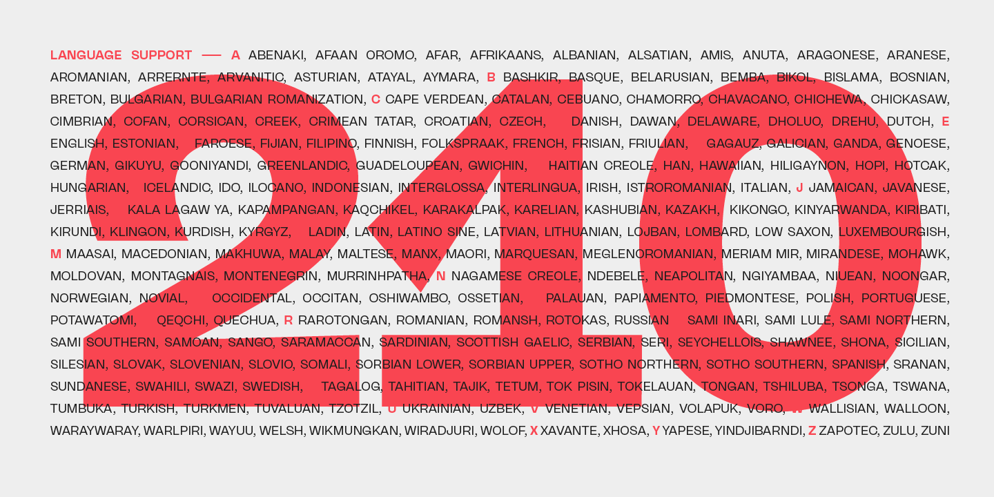 Ejemplo de fuente Freigeist XCon Bold Italic